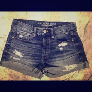 High waisted denim shorts